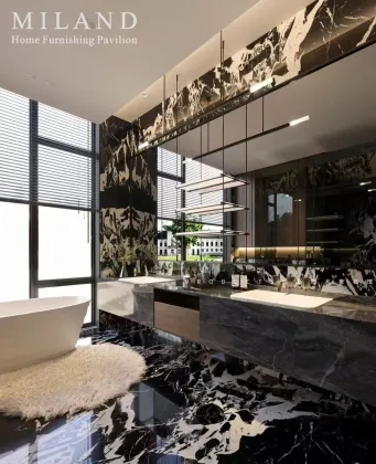 Bvlgari Black Marble Slabs for Interior Wall Panels