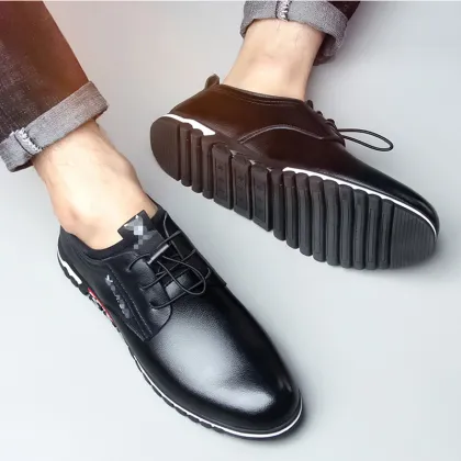 XY Leather New Pointed Leather Shoes: Mens Versatile Casual Business Shoes