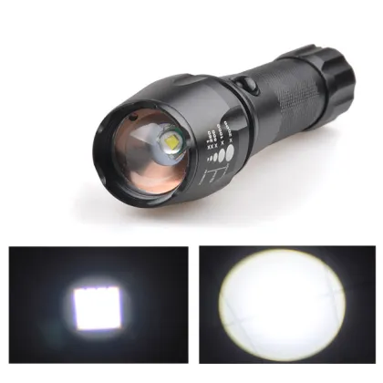 10W Professional Powerful Black Waterproof Rechargeable Flashlight