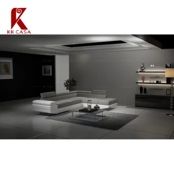 Nordic Modern L Shape Leather sectional Sofa Set