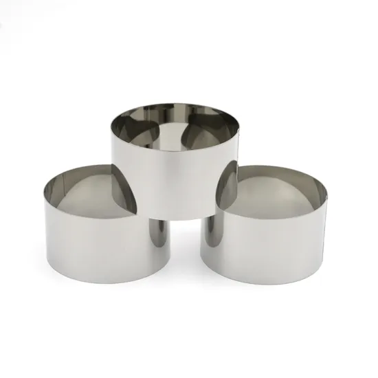 Set of 3pcs DIY Kitchen Baking Tools: Stainless Steel Cheese Cake Mold, Round Shape Dessert Mousse Rings