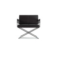 Modernt rostfritt stål läder Easy Lounge Chair