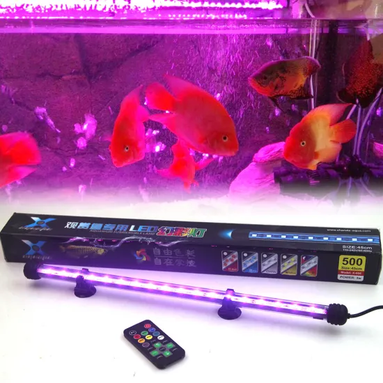 High-Quality Submersible 25-55cm LED Aquarium Lights: 5050 RGB Color Changing Fish Tank Coral Lamp