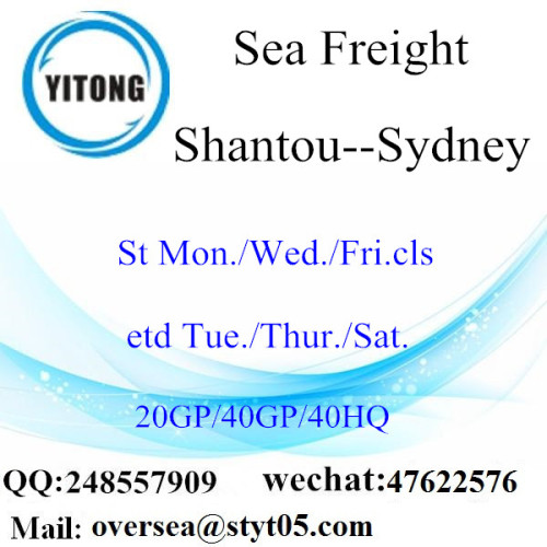 Transporte marítimo de Shantou Port Sea Shipping To Sydney