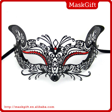 ME002 Laser Cut Venetian Masquerade Costume Man/Woman Party Mask With Red Crystals