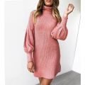 Mini-robe de pull à manches longues pour femmes