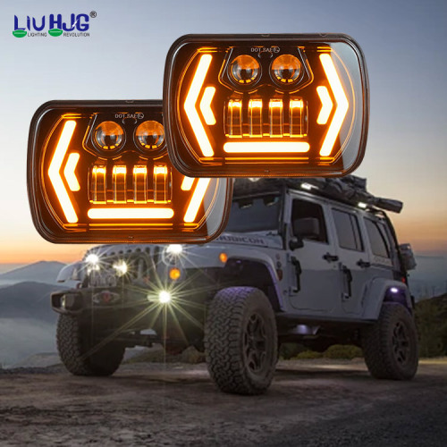 Motorcycle Truck LED Square Headlights