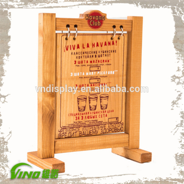 restaurant menu display stand , wooden advertising board , hotel signboard designs , notice board decoration