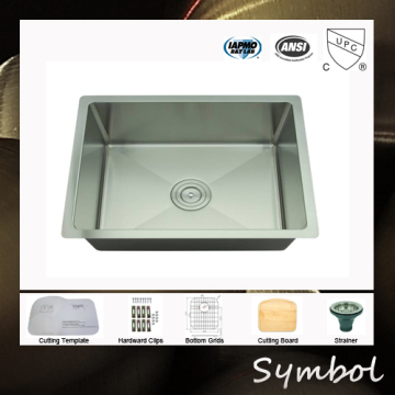 Single Bowl Square Kitchen Handmade Stainless Steel Sink