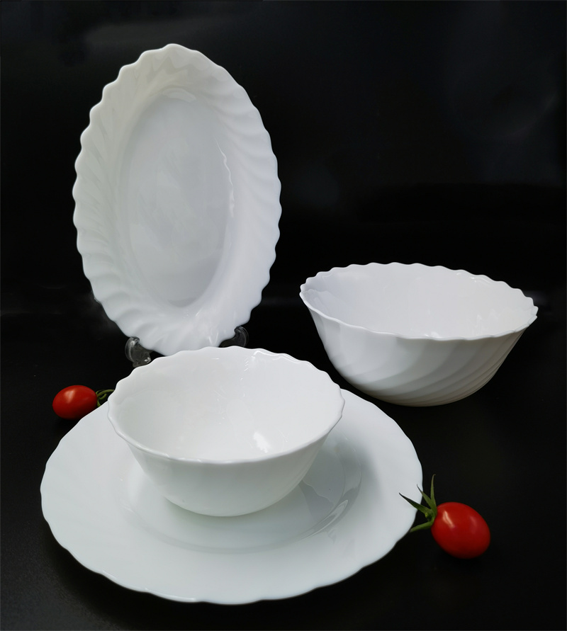 White Opal Glass Dining Set White Opal Glass Dining Set
