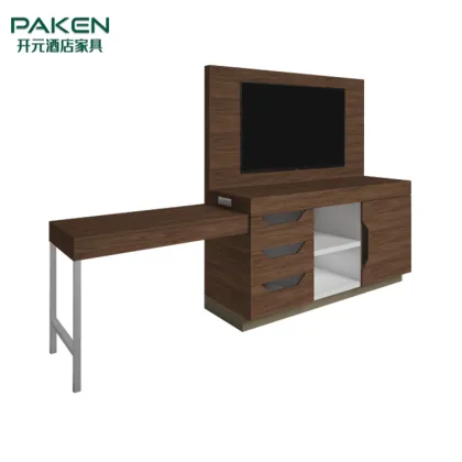 Custom Luxury Marriott Room Furniture: Wood Desk and Luggage Rack Set