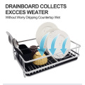 tier aluminum dish drying rack with tray cutlery