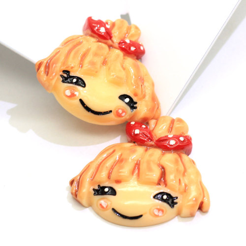 100PCS Cartoon Mädchen Harz Dekor Flatback Kawaii Cabochons für DIY Hair Bow Center Making