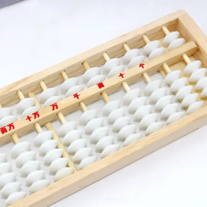 OOTDTY New Solid Wood Structure Office Abacus Mathematics Teaching Early Education Tool