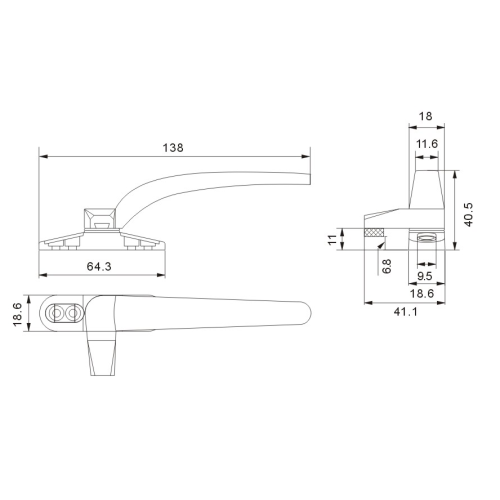 Flügelfenstergriff aus Aluminiumlegierung im neuen Stil