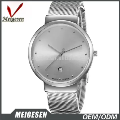 stainlee steel watch case factory derect sale steel mesh strap watch