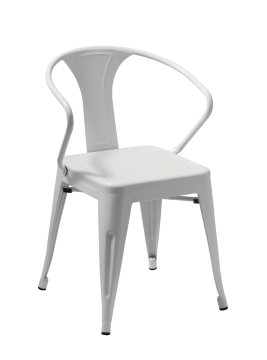 Industrial style Steel Dining chair with wide seat
