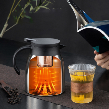 Ensemble de bouilloire de café poli avec un plateau durable