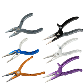Multifunction Aluminium Fishing Pliers: Clamp, Split Ring, Line Cutter, and Fish Hook Remover