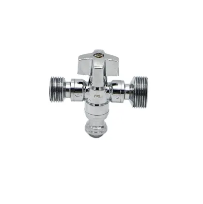 Three-Way Brass Angle water Valve water Accessories Brass Angle Valve with Zinc Handle