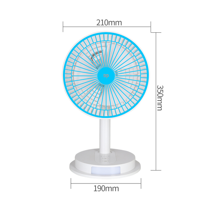 Portable USB Rechargeable Desk Fan High Capacity with Light