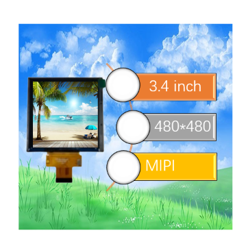 3.4 Inch TFT LCD 480x480 Resolution Display with MIPI Interface - Custom LCD Screen
