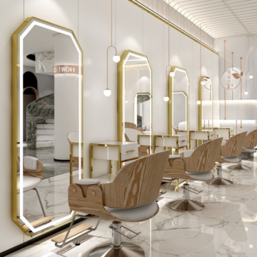 Large Full Length Gold Styling Barber Salon Furniture Wall-Mounted Mirror