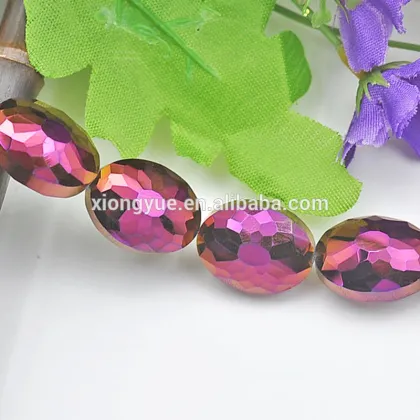 Crystal, Lampwork & Glass Loose Beads Material flat oval crystal bead