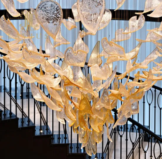Stair chandelier used in villa foyer
