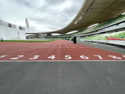 Olympic-specific elastic prefabricated running track