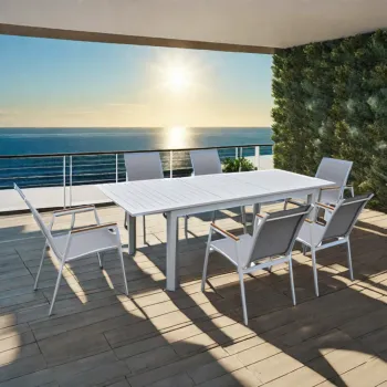 French-Style Outdoor Aluminum Extendable Metal Furniture