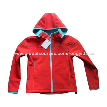 Boys' Soft-shell Jacket, Made of 94% Polyester, 6% Elastane