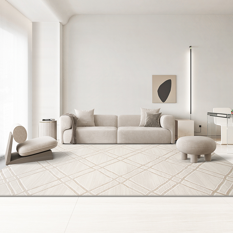 Modern Soft Carpets in Beige and Warm Grey for Living Room Décor - Size 8x11, 240x330