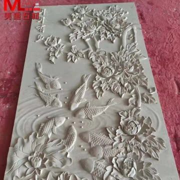 Luxury Hand Carved Onyx Marble Wall Relief Sculpture for Decoration