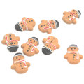 Hot Selling Brown Snowman Flat Back 100pcs/bag Resin Cabochon For DIY Toy Craftwork Decoration Beads Phone Ornaments