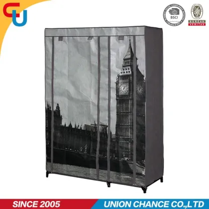 fabric folding wardrobe, metal wardrobe, assemble fabric wardrobe