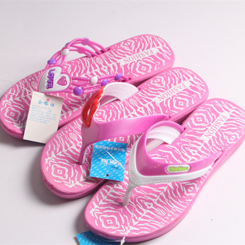 women pink ladies slipper sandals with PVC strap