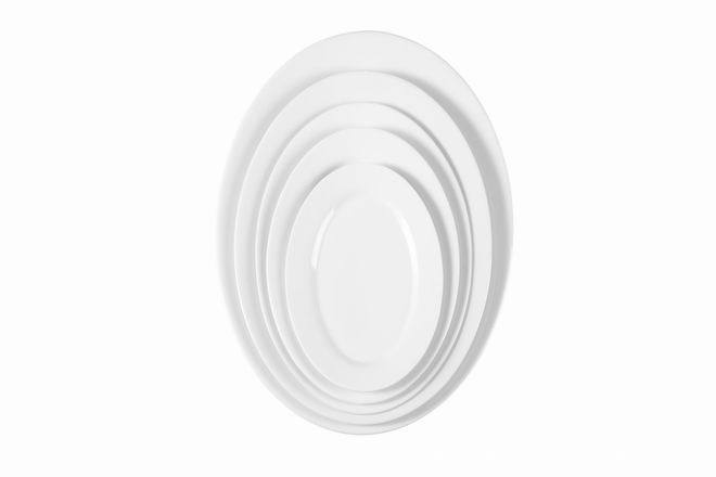 Hotel White Porcelain Oval shape Fish plate