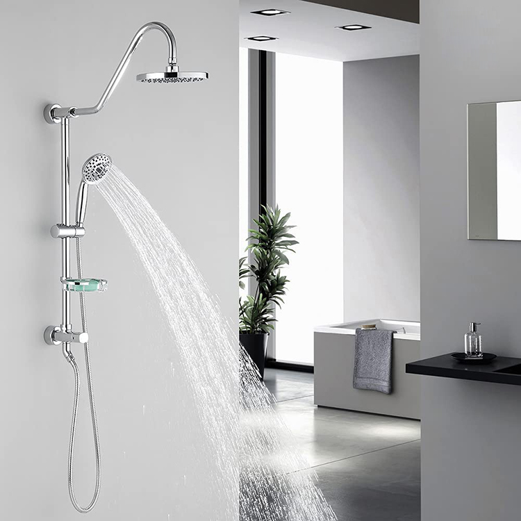 Height of Rain Shower Head Mixer Rail Fixture Set