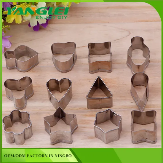 12Pcs/Set DIY Biscuit Candy Cake Mold Cookie Cutter Stainless Steel Baking Tools
