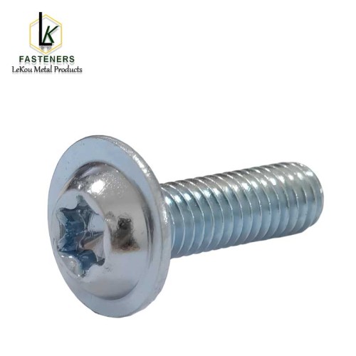 Машынныя шрубы Torx з круглай шайбай і вугляродзістай сталі