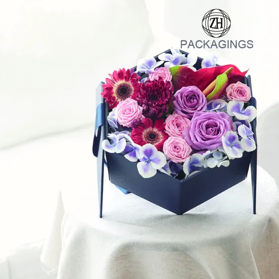 Hexagon preserved cardboard fresh flower box