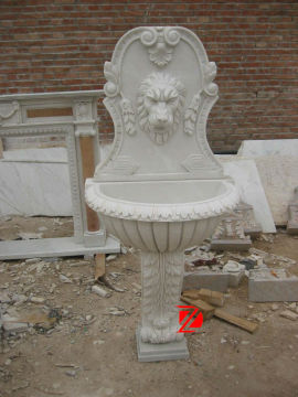 Lion head marble basin
