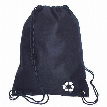 Drawstring bag, made of polyester, suitable for promotional purposes
