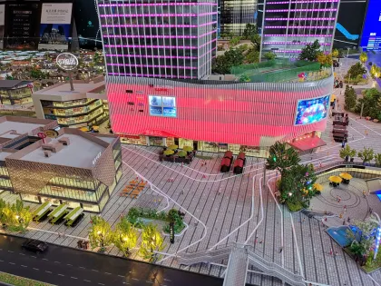Custom Scale LED Lighting Effect Miniature Architectural Models: Plaza Mall