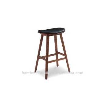 Simple Modern Design Bamboo Bar stools with leather seating Bar Stool High Chair Saddle Seat Bamboo Bar Furniture