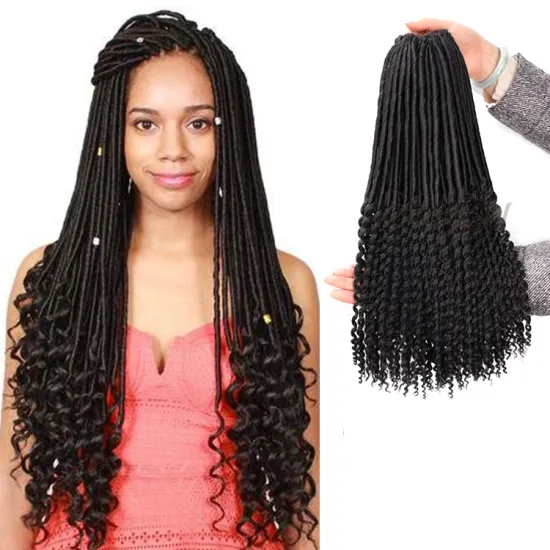 Vigorous Long Afro Curly Crochet Braid Hair Extensions Synthetic Dreadlock Extensions for African American Black Womens