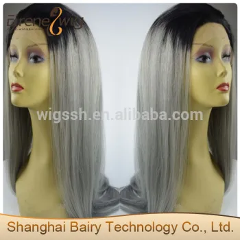 Eirene Top Grade Quality Grey Ombre Two Tone Hair Lace Wig Virgin Brazilian Hair Body Wave Full Lace Wig