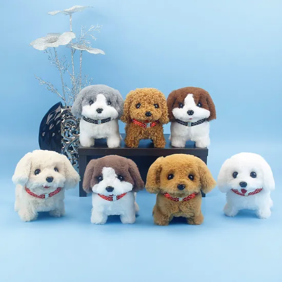 Manufacturer direct sales can customize children's electric toy dog plush toy dog baby soft plush fabric battery dog pet toy chi