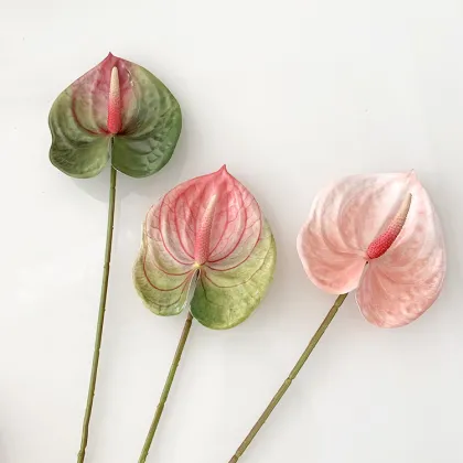 3D Printed Small Artificial Anthurium Andraeanum Lind for Home Greenery